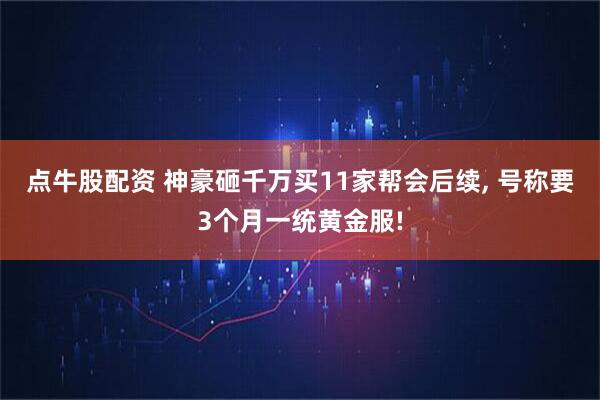 点牛股配资 神豪砸千万买11家帮会后续, 号称要3个月一统黄金服!